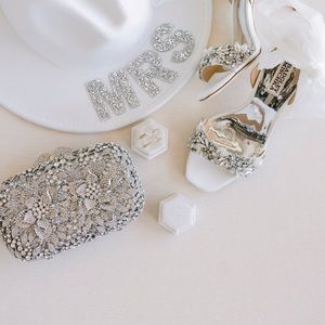 Crystal Rhinestone Flower Clutch